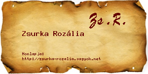 Zsurka Rozália névjegykártya